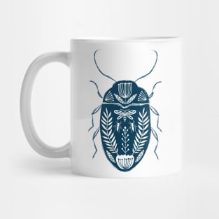 Folk beetle dark blue Mug